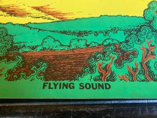 Rare Vintage “Flying Sound” Houston Blacklight Poster Psychedelic 1971 21 x 36 3