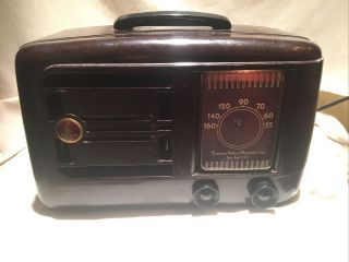 Vtg Emerson Model 507 Antique Bakelite Tube Radio From 1946 Rare Collectable