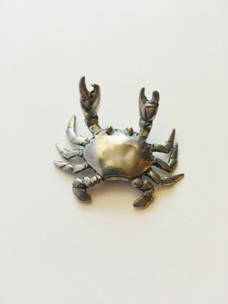 Authentic Vintage Rare Britannia Silver Small Crab Figurine 95 Silver