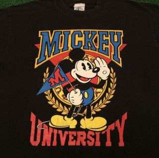 Vtg 90s Disney Mickey Mouse University Cartoon Rare Vintage Shirt Size Xl