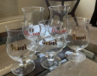 (3) Duvel & (2) Piraat Belgian Beer Glasses W/ Rare Collaboration Glass