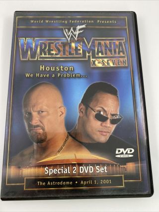Wrestlemania X7 Dvd 2001 The Rock Vs.  Stone Cold Steve Austin Rare Wwf Wwe Oop