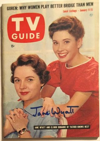 " Father Knows Best " Jan 1960 " Tv Guide " Cover Signed By Jane Wyatt Very Rare