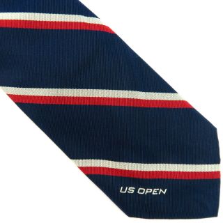 Rare Polo Ralph Lauren Us Open Varsity Stripe Tie Necktie Blue Red White Vtg