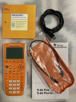 Texas Instruments Ti - 84 Plus Silver Edition Graphing Calculator - Orange Rare