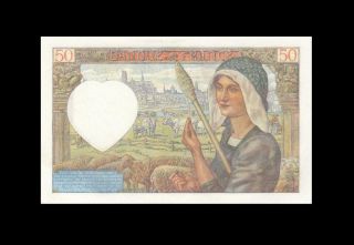 18.  12.  1941 Banque De France 50 Francs Rare ( (gem Unc))