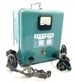 Vintage Schauer Battery Charger Model Fs10024 115v/25v Blue Compact Rare