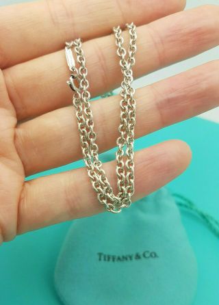 Tiffany & Co.  Rare Vintage 2.  7 Mm Sterling Silver 16 Inches Necklace