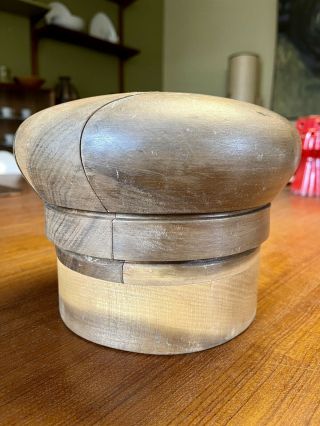 Rare Antique Wooden Hat Form Mold Adjustable 5 Piece