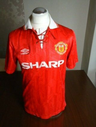 Manchester United 1992 Umbro Home Shirt Medium Adults Rare Vintage Utd