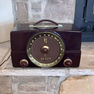 Rare 1950’s Antique Zenith K - 725 Am/fm Bakelite Tube Radio Vintage Usa Made