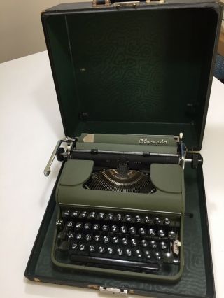 Vintage Olympia Typewriter (rare Olive Green) Made In West Germany