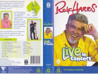 Rolf Harris Live In Concert Vhs Video Pal A Rare Find