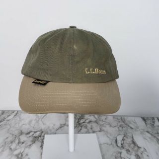 Vintage Ll.  Bean Gore - Tex Made In Usa Hiking Cap Strapback Hat Rare Green Tan
