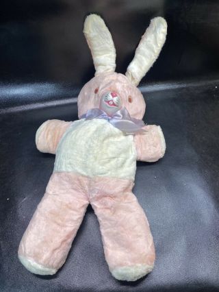Vtg 36” Rare Rushton? Rubber Nose Easter Bunny Rabbit Toy 1950’s Stuffed Plush