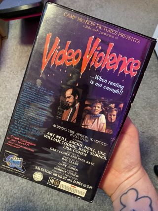 Video Violence Part VHS Horror 80 ' s Camp Video 1987 Cult Classic Rare 3