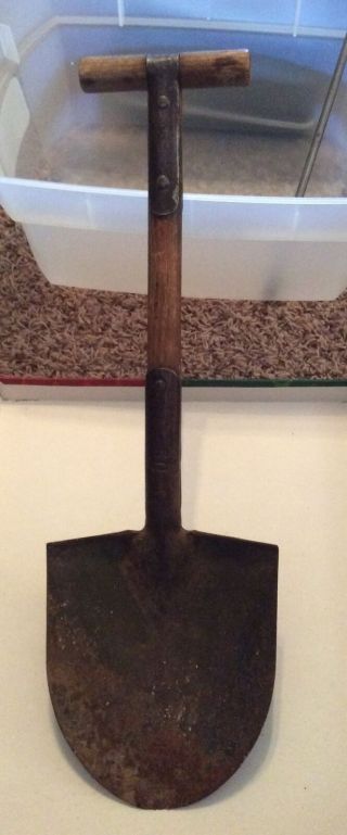 Ww2 Wwii Us Army T - Handle Ames Shovel Dated 1943 Rare Military Item
