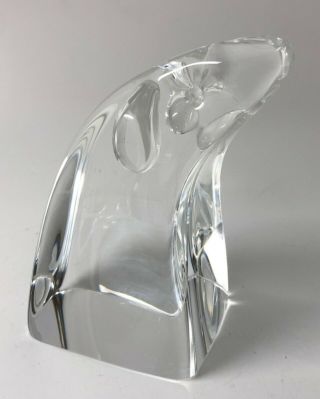 Rare Vintage Signed Steuben Art Glass Dog Puppy Figurine Crystal Sculpture