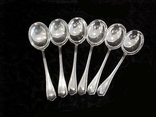 6 Rare Watrous International Sterling Silver Governor Bradford Soup Gumbo Spoons