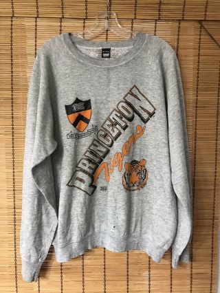 Vintage 1980’s Princeton Tigers Sweater L Rare Screen Stars Usa University