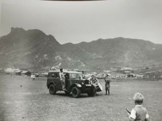 Hong Kong 1950s Kowloon Kai Tak Military Raf Car Photograph Rare Candid