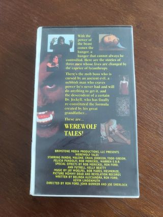 WEREWOLF TALES RARE HORROR CULT MOVIE GORE SIGNED VHS RARE BRIMESTONE 2