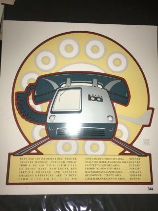 Rare Bay Area Transit Bart David Lance Goines Poster 1974 20x21”