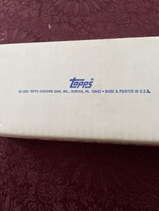 1985 Topps Baseball Factory Set Rare White Box McGwire,  Puckett,  Clemens 2