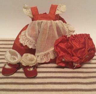 Vintage 1950 Vogue Ginny Doll Rare 2 Valentines Special Outfit With Wavy Tag
