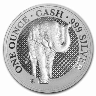 2021 St.  Helena 1 Oz Silver Cash India Wildlife The Elephant Rare Fast