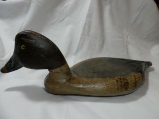 Antique Vintage Flat Back  18 Inch Wooden Mallard Duck Decoy Rare
