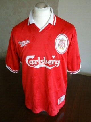 Liverpool 1996 Reebok Home Shirt Medium Adults Rare Vintage Carlsberg