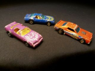 Rare Vintage Hot Wheels Color Racers Purple Hot Bird Blue Trans Thrill Torino Ss