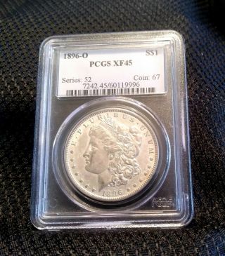 Rare 1896 - O Pcgs Xf - 45 Morgan Silver Dollar $1 Hard Date Coin