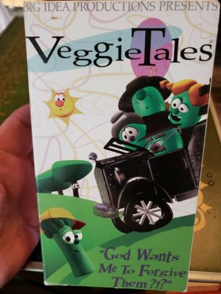 Rare Demo Promo Vhs Veggietales Veggie Tales " God Wants Me To Forgive Them? "