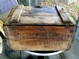 Rare Antique Pre Prohibition Star Brewing Co Wooden Shoe Beer Crate Minster Ohio
