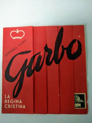 Greta Garbo Neat & Rare Promo For Queen Christina Italian Release 1933