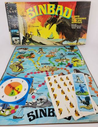 Rare Vintage Sinbad Board Game (1978) Cadaco 100 Complete -