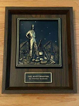 Norman Rockwell The Scoutmaster 3d Sculpture Wall Plaque Bsa Boy Scouts Art Rare