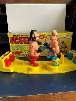 Rare Vintage Popeye Knockdown - Knockout Boxing Game W/ Orig.  Box
