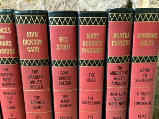 Vintage 1950s Detective Book Series,  RARE Red Spine DMG Mystery,  Set of 9 HB 2