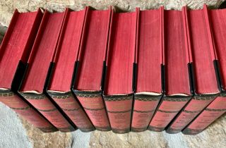 Vintage 1950s Detective Book Series,  RARE Red Spine DMG Mystery,  Set of 9 HB 3