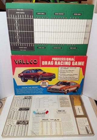 Rare Vintage 1977 Vallco Drag Racing Rpg Board Game Pro Stock Top Fuel Funny Car