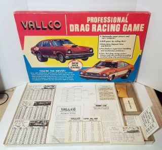 RARE VINTAGE 1977 VALLCO DRAG RACING RPG BOARD GAME PRO STOCK TOP FUEL FUNNY CAR 2