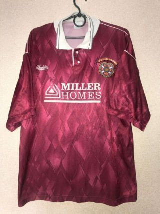 Heart Of Midlothian Home Football Shirt 1990 - 1991 Rare Jersey Burta