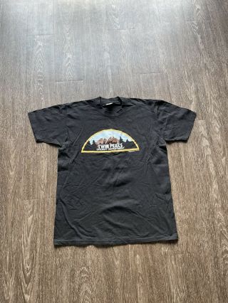 Vintage Black Twin Peaks Sheriff Department T - Shirt 1990 David Lynch Rare Large