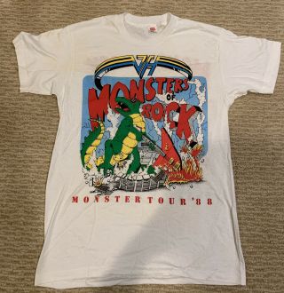 Vintage Van Halen Monsters Of Rock Rare Tour 1988 Vintage Black Shirt Medium