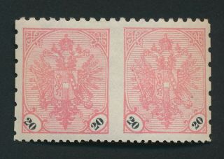 Bosnia Stamp 1902 Imperf Between 20k Pair 6.  5x9.  25x12.  5 Compound Mnh,  Rare,  Vf