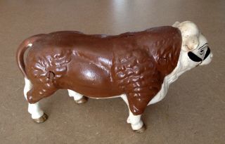 Rare Antique Cast Iron Painted Bull Bank 2