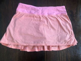 Lululemon Pace Setter Skirt Sz 4 Wagon Stripe,  Pop Orange / Bleached Coral,  Rare